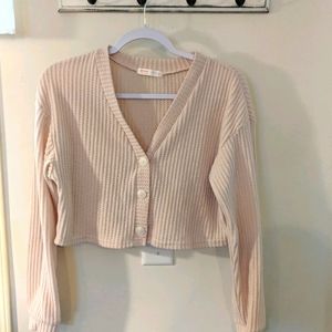 Crop button up sweater